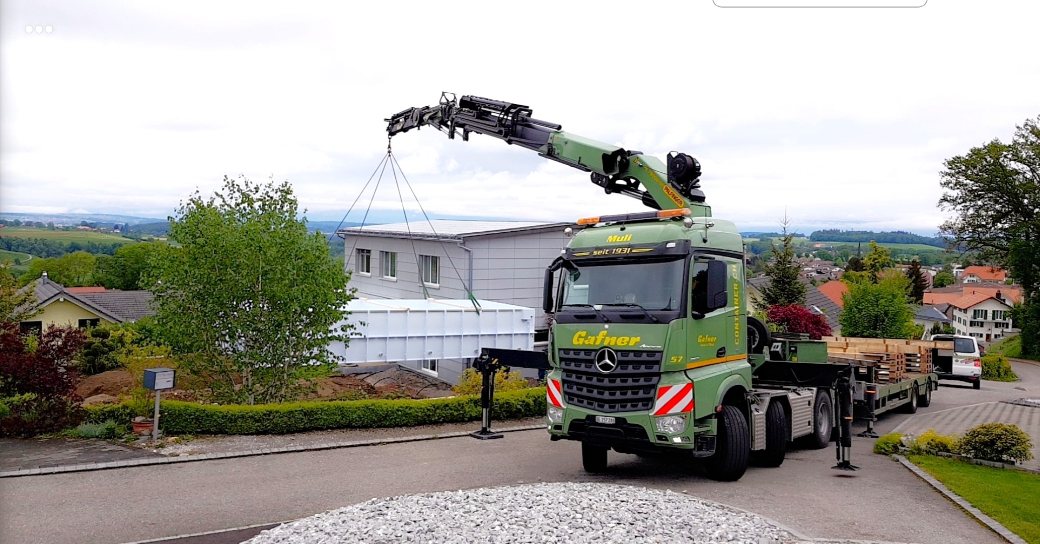 Kranfahrzeuge, Krantransporte, Kranmontage. Oberdiessbach, Heimberg, Thun, Bern, Schweiz, Berner Oberland